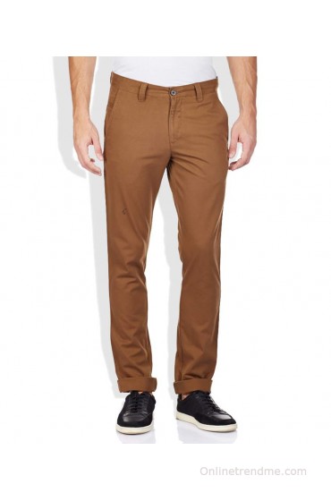 Code Brown Slim Fit Trousers